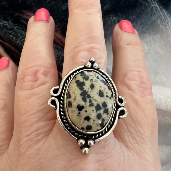 ❤️ Dalmation Jasper Southwestern Sz 7.75 Ring 8.5gms Never Worn - Picture 9 of 9